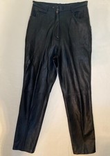 Vintage Dabello Black 100 Leather Pants Women  s Size 11 Great Condition
