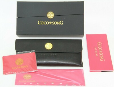 BRAND NEW COCO SONG EYEGLASSES SUNGLASSES BLACK BOX LEATHER CASE CLOTH DOCUMENTS