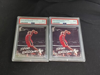 2019-20 Panini Chronicles Luminance #143 Zion Williamson RC PSA 9 Mint Lot Of 2