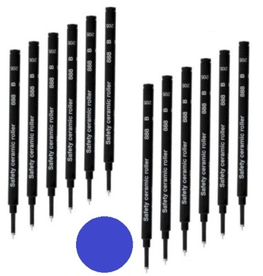12 Pack SCHMIDT 888 Safety Rollerball Ceramic Tip Pen Refills - Blue Broad Bold