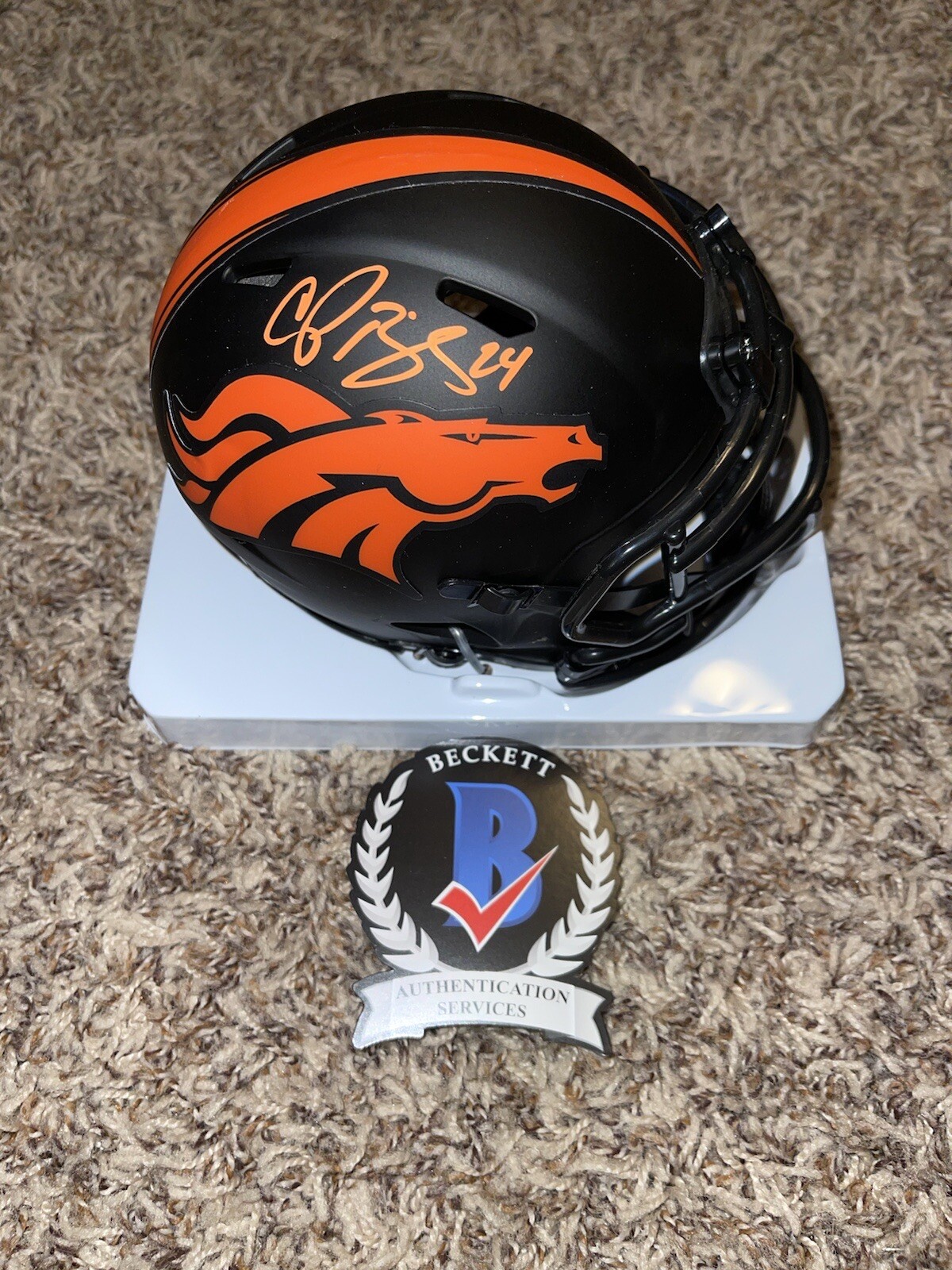 Champ Bailey Autographed Signed Denver Broncos ECLIPSE Mini Helmet JSA RARE HOF CB 2 