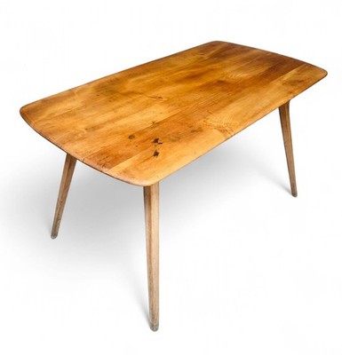ERCOL BLONDE PLANK WINDSOR DINING TABLE MID CENTURY C1960 UK