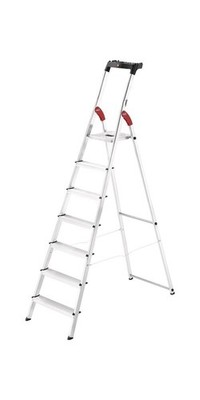 Hailo Stufenstehleiter L60 Standardline 7 Stufen Aluminium Gesamthöhe 2320 mm