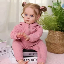 22" Reborn Dolls Baby Vinyl Silicone Handmade Newborn Doll Realistic XMAS Gift