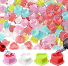200pcs Tattoo Ink Cup Heart-Shaped Disposable Silicone Pigment Cup... 