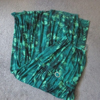 alexa b nites green dress NWOT 18W Jade Floral Chiffon Maxi High Neck Formal 02/03/2026