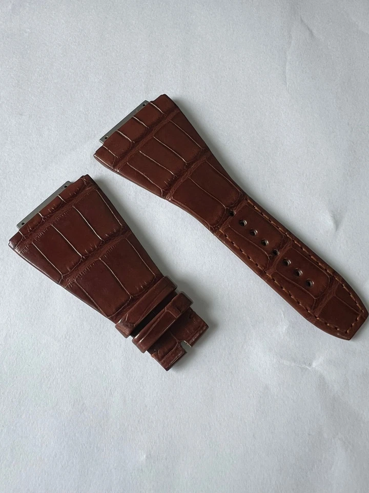 Auténtica correa de cocodrilo Richard Mille RM16 marrón oscuro Foto 2 de 4