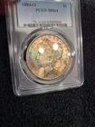 1884-O 2 sided rainbow toned Morgan Silver Dollar PCGS MS64