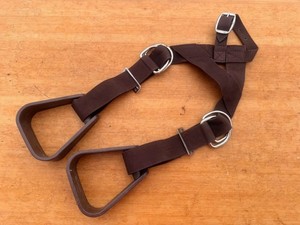 Kids Childs Brown Adjustable Western Buddy Stirrups for Western Saddle