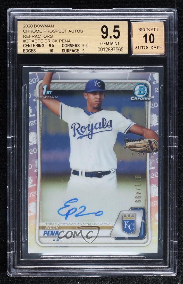 2020 Bowman Chrome Prospect Refractor /499 Erick Pena BGS 9.5 GEM MINT Auto 0jv5