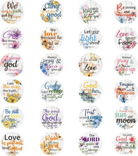 600 Pcs Bible Verse Stickers, 24 Styles Floral Scripture Stickers Christian Reli
