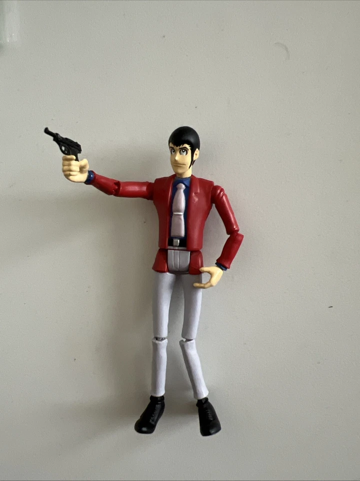 Lupin the 3rd figura de acción figura de 3 pulgadas chaqueta roja y pistola Foto 2 de 4