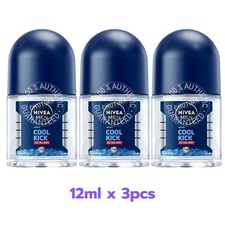 Nivea for Men Cool Kick Anti-Transpirant Deodorant ROLL-ON 12ml x 3pcs