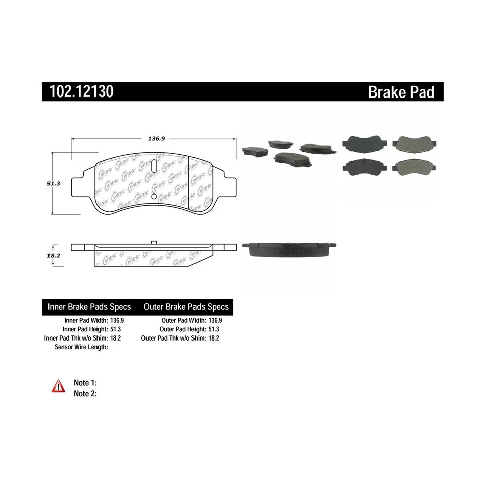 Front Disc Brake Pad Set Disc Brake Rotor C-Tek for Peugeot 301 2013-2017 - Image 2 of 4