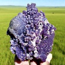 1.2LB Natural purple grape agate quartz crystal granular mineral specimen