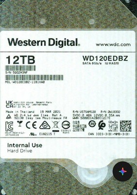 12 tb western digital external WD120EDBZ-11B1HA0,  2W10332  5QG  no box