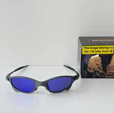 Oakley Juliet X-Metal Sunglasses Grey Frame Blue Polarized Lens Vintage