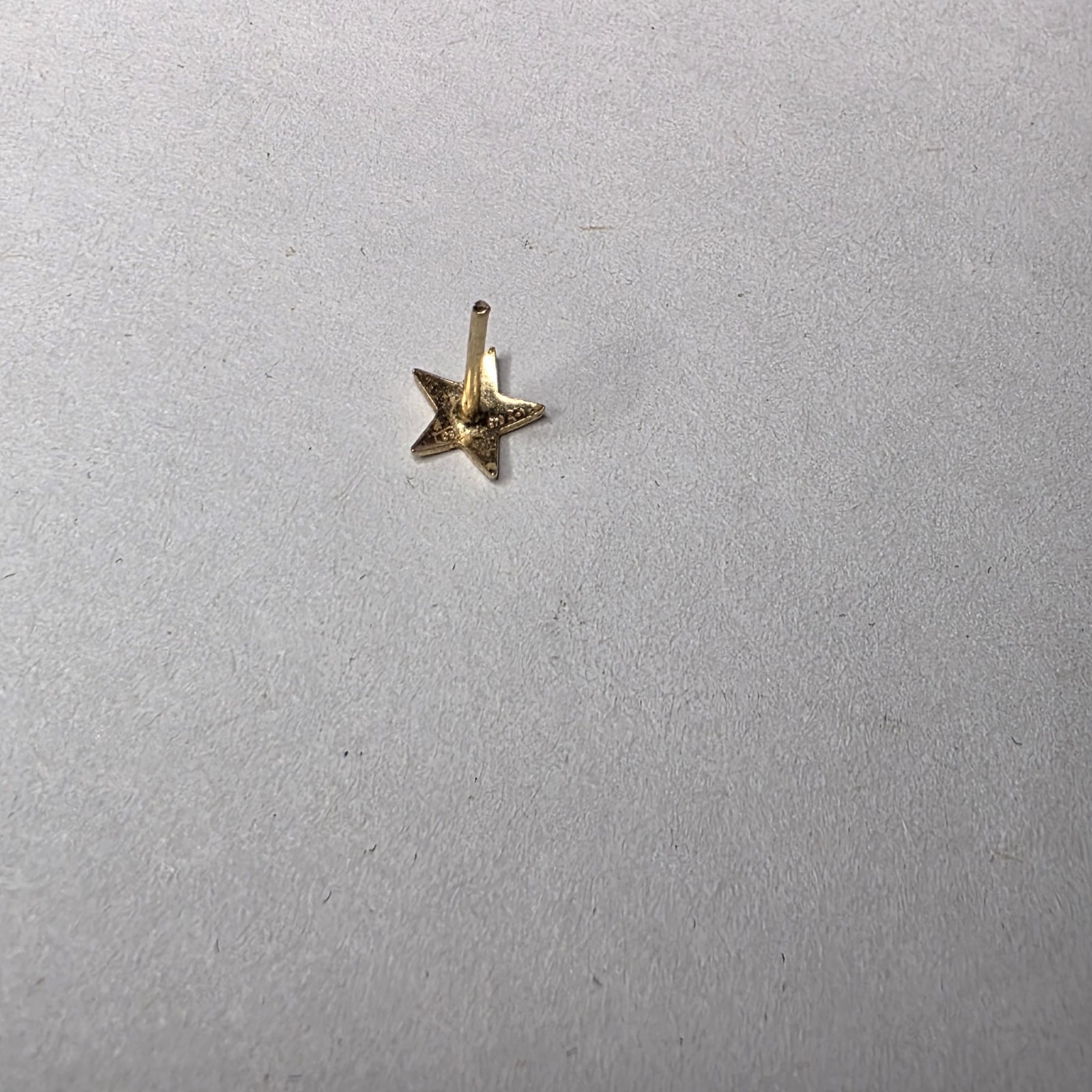 14K Solid Yellow Gold Single Star Stud Earring - image 2