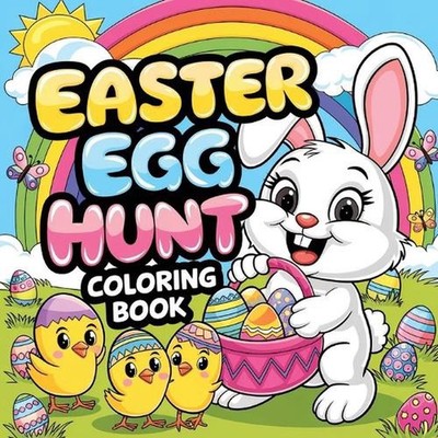 Easter Egg Hunt Coloring Book: Simple Coloring Book for Kids, Large Print Colori