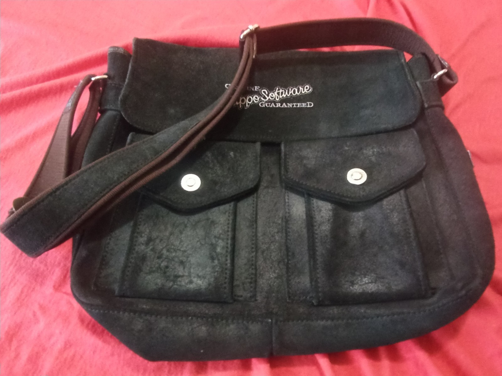 ZIPPO LEATHER TRAVEL GOODS BAGS ROUTE 66 BORSA PELLE GREZZA TRACOLLA UNISEX NERA