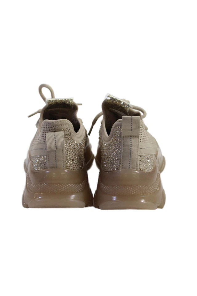 Steve Madden Girls Rhinestoned Detail Translucent Sole Sneakers Beige Size 2 - Image 3 of 4