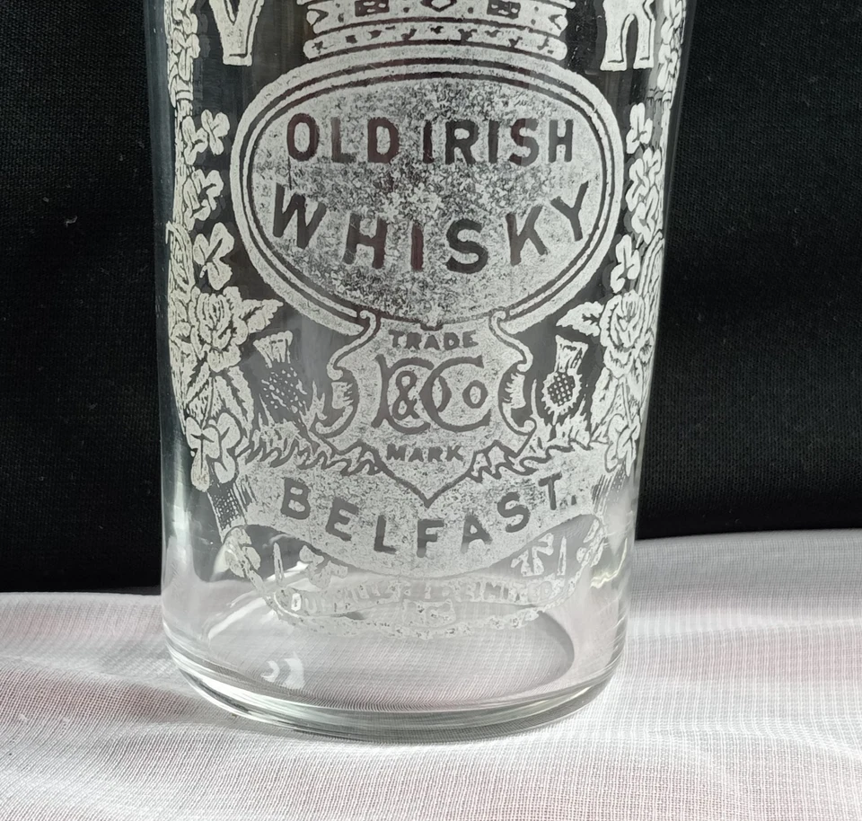 Rare Dunvilles Whisky Glass Belfast Victorian Antique (A) - Image 4 of 4