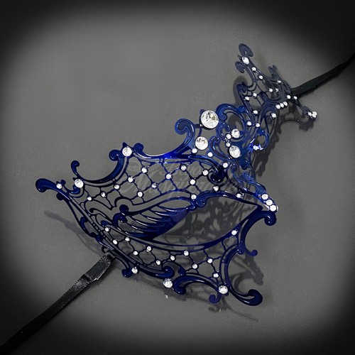Phantom Filigree Metal Laser Cut Venetian Masquerade Mask for Women M7131 - Picture 37 of 52