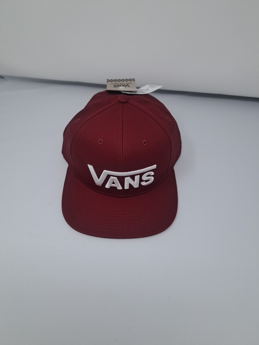 Vans Hat Men’s One Size Red Logo Classic Off The Wall Snapback NEW