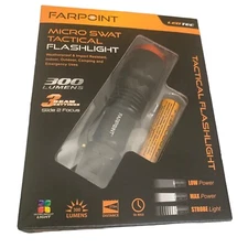 Farpoint Micro Swat Tactical 300 Lumens LED Emergency Camping Flashlight