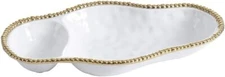 Pampa Bay Porcelain 2-Section Serving Tray Platter (Gold)