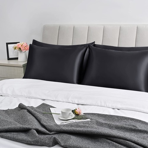 Satin Seide Kissenbezüge für Haar & Haut weiche Anti-Falten Abdeckungen 2er Pack, 4, 8 - Bild 40 von 98