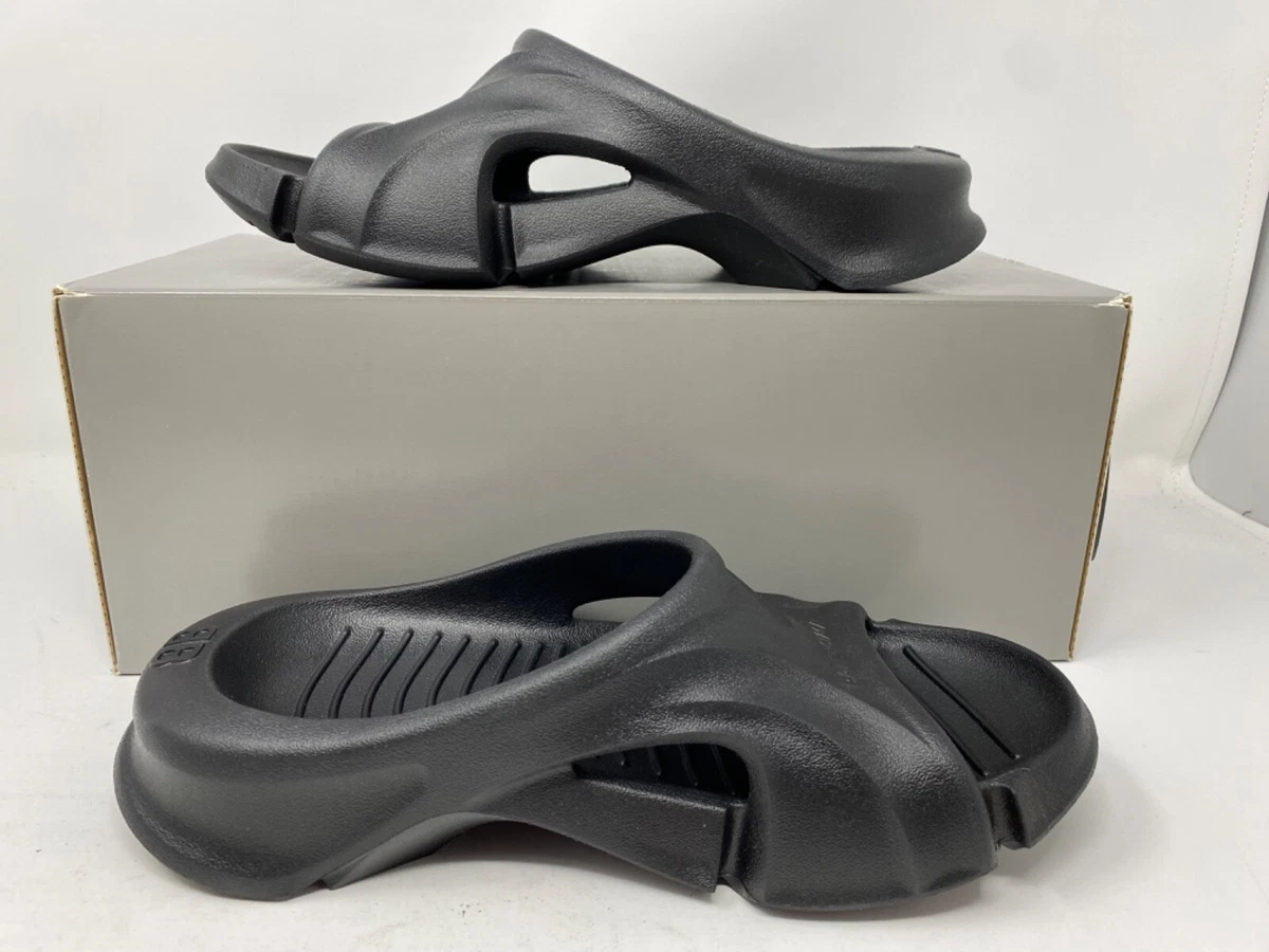 $375 Women&#039;s Balenciaga Logo Slides Flat Slippers Black US 38 EU | eBay