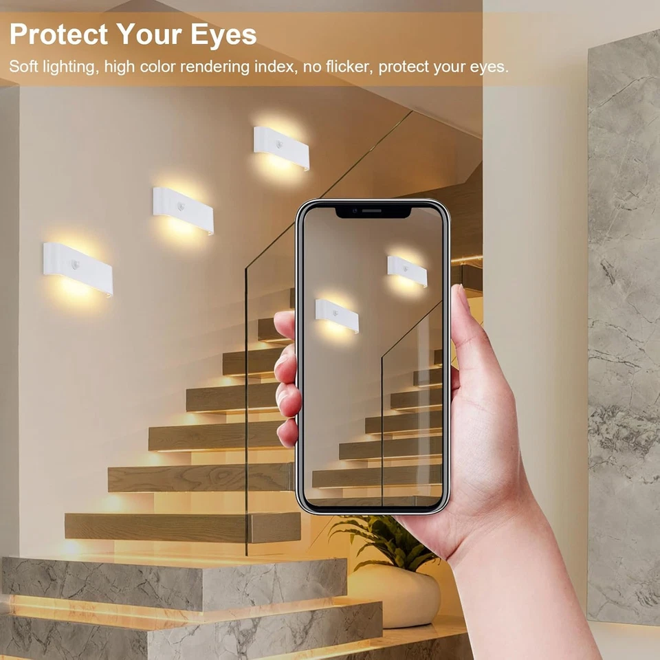 Applique Da Parete Interno Moderno, 16W Con Sensore Di Movimento Lampada Led Da  - Image 4 of 4