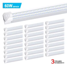25Pcs T8 4FT Integrated Led Tube Light Bulbs 60W 4' Led Shop Light Fixture 6000K