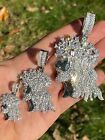 Jesus Pendant Iced Baguette Cz Necklace Real 925 Silver Mens Iced Hip Hop