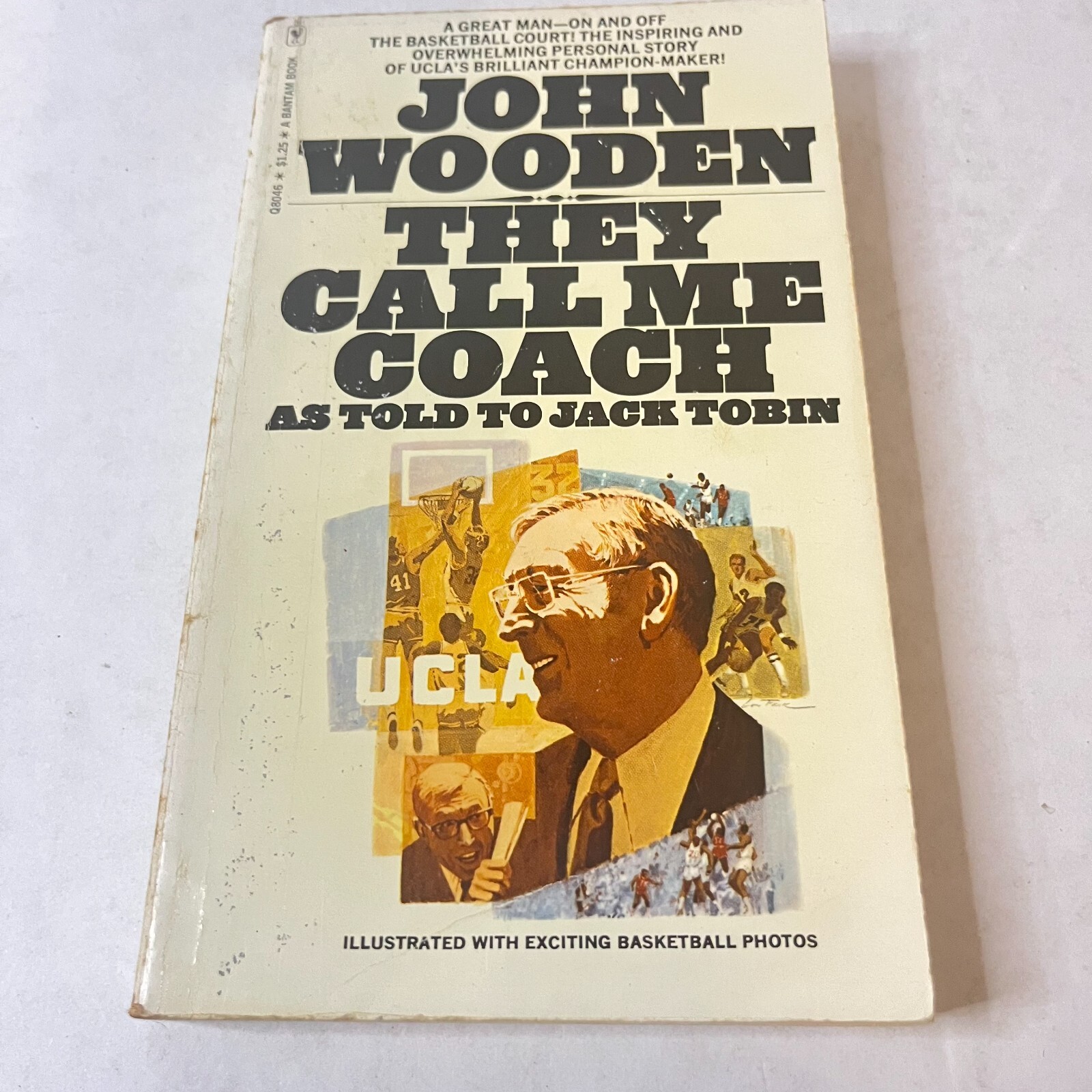 JOHN WOODEN THEY CALL ME COACH AS TOLD TO JACK TOBIN, UCLA, BANTAM, 1973, PB!