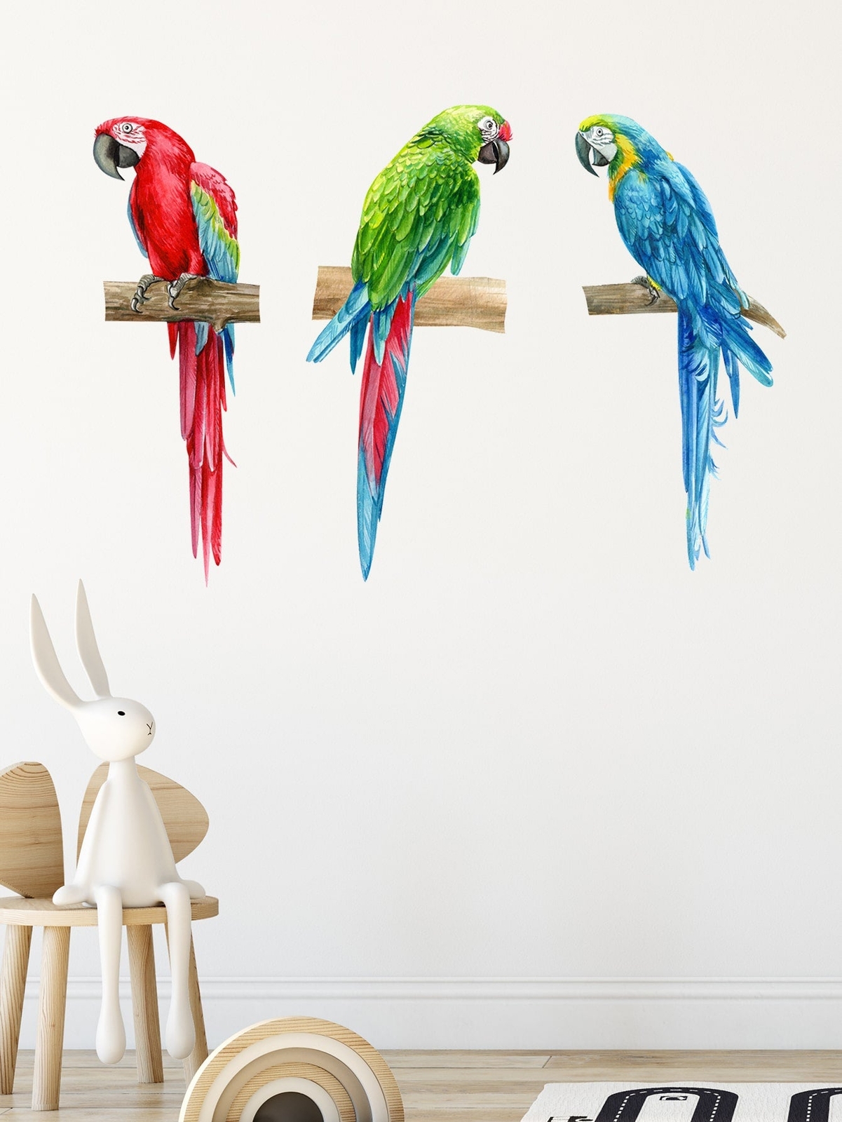 Colorful Parrot Wall Decal Removable PVC Art Sticker for Home Decor