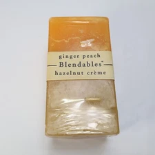 Pier 1 Scented Candle Ginger Peach Hazelnut Creme Candle 3" x 5" NEW Blendables
