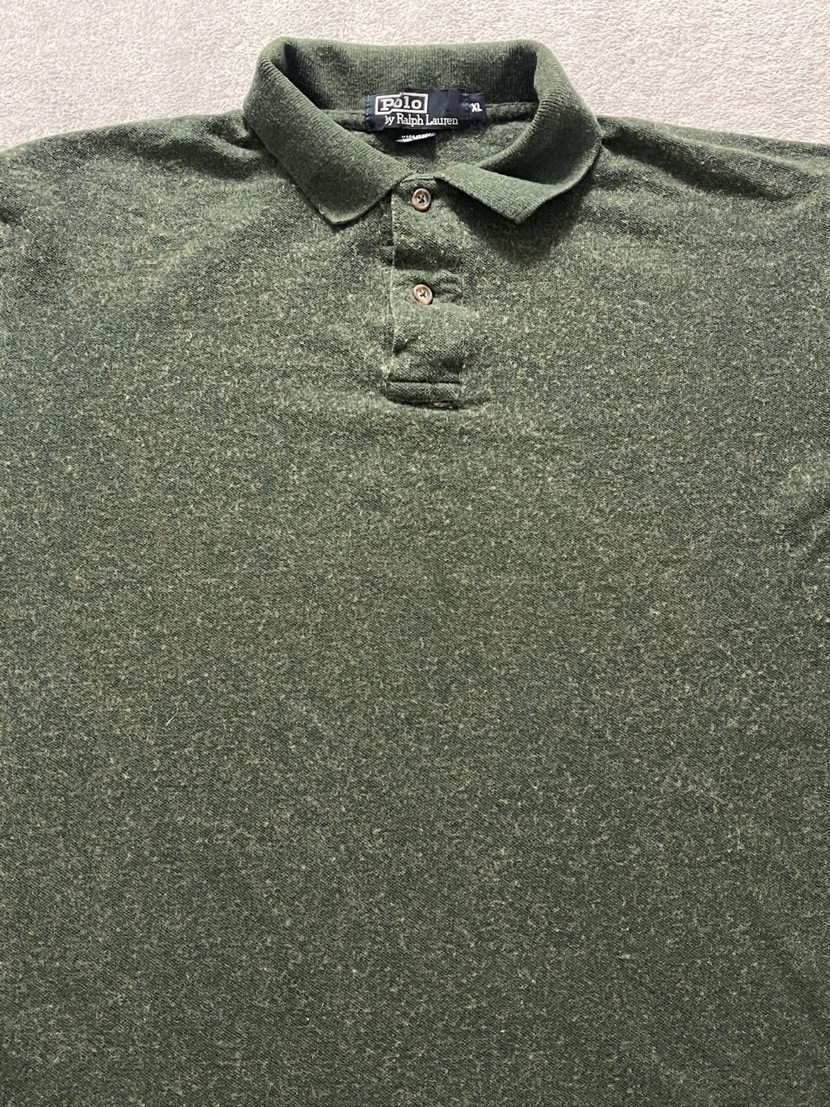 Polo Ralph Lauren camicia uomo taglia Xl verde pony slim manica lunga cotone testurizzato