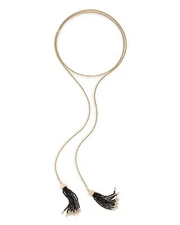 New Kendra Scott Annora Lariat Necklace In Black Spinel $125 W/ Pouch