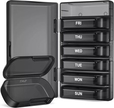 Pill Organizer with Large Capacity, Dual Protection Pill Box 7 Day