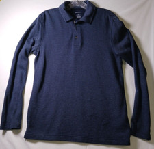 Van Heusen Men's classic fit blue long sleeve pull over shirt Small