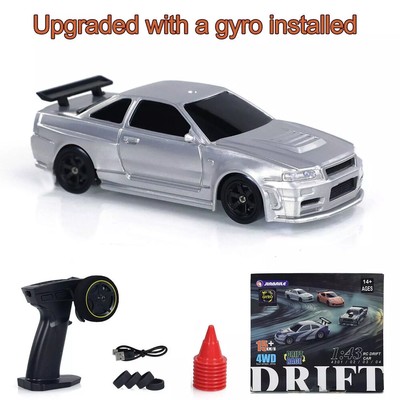 1:43 4WD Race Car Gyro Drift Car Gyro Mini RC Car Toy for Boys W/ Traffic ConeiT