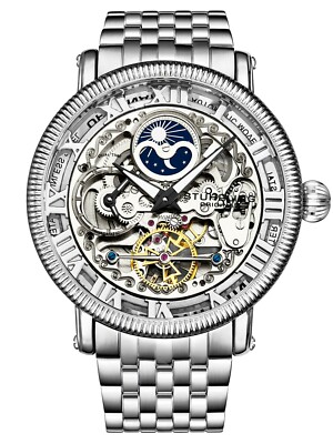 Stuhrling 3922 Special Reserve Automatic Dual Time Stainless Steel Men's  Watch 190638090679|