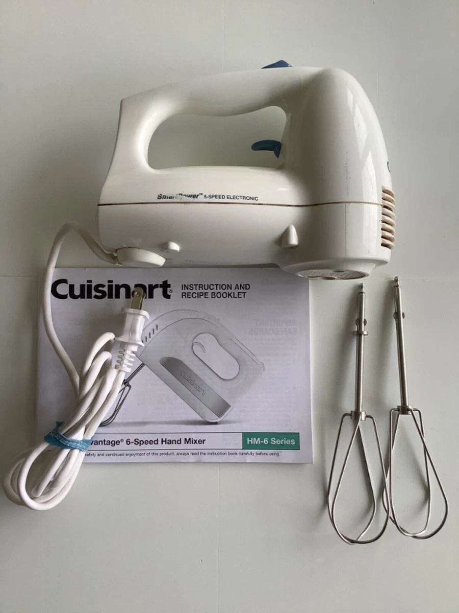 Cuisinart Power Advantage 6-Speed Hand Mixer White Model HM-6 w/ Manual