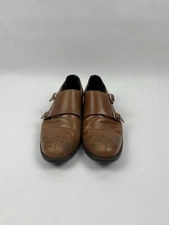 Saks Fifth Avenue Double Monk Strap Brown Leather Men’s Dress Made In Brazil 8.5