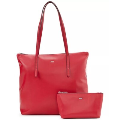 Dkny Phoenix 2 in 1 Tote Handbag Set Bright Red NWT