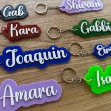Personalized Acrylic Keychain  Acrylic Name Tag  Custom Backpack Name Tag  Di