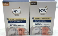 LOT OF 2 RoC Derm Correxion Peptides Dual Eye Creams 2x 0.34 Fl oz X2 Boxes!