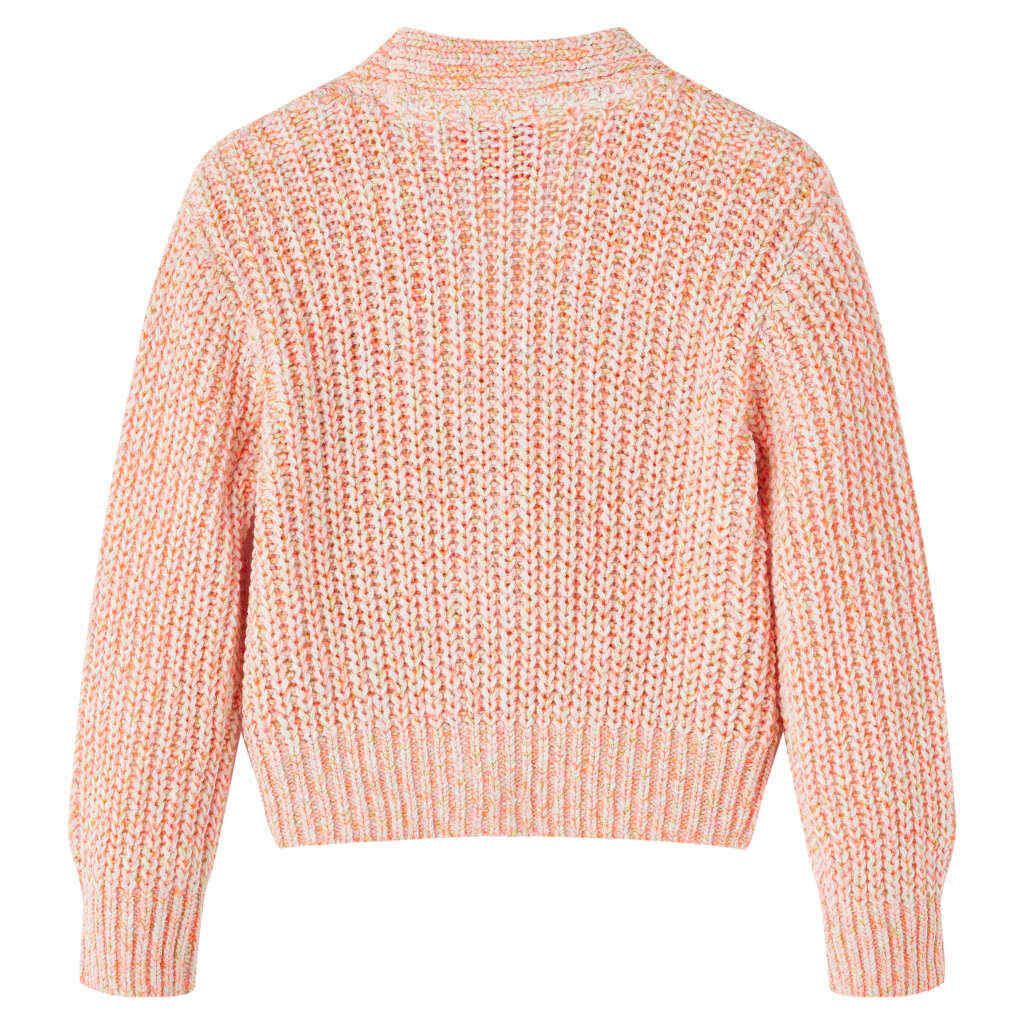 Cardigan Fille Léger Coton Col Rond - Pull Mignon à Motifs Floraux